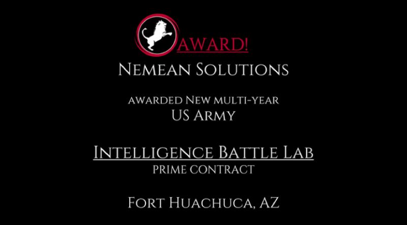 Contract Awarded at Fort Huachuca for Nemean Solutions, LLC and Team Nemean